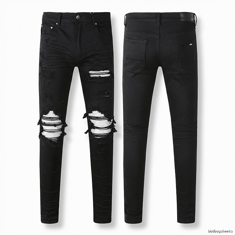 AMI trendy brand black jeans with holes