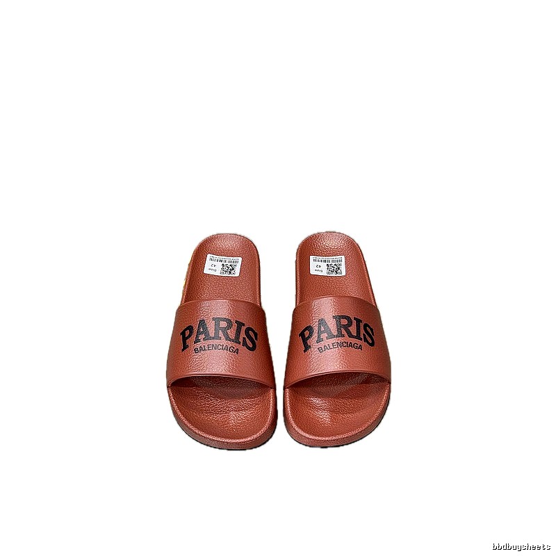Balenciaga PARIS Streetwear Brand Brick Red Slippers