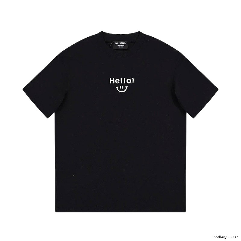 Balenciaga Smiley Print Street Style Black T-Shirt