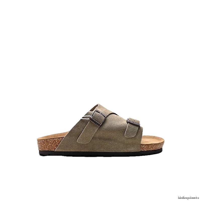 BIRKENSTOCK Cork Vintage Style Khaki Slide Sandals