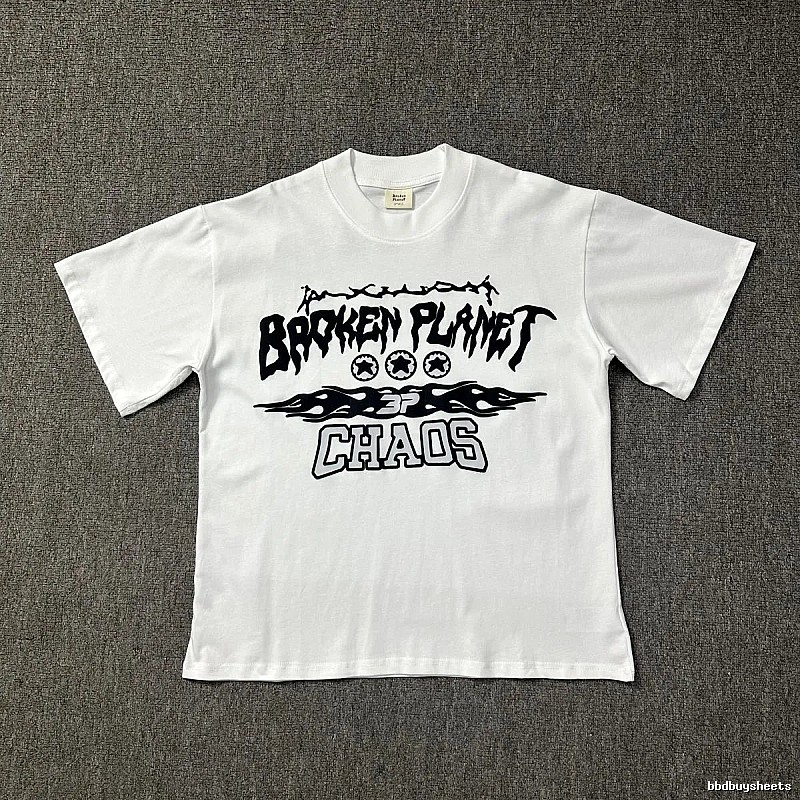 Broken Planet Compact Graphic T-shirt White Cotton Bold for Smart Casual Looks