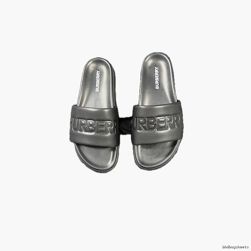 Burberry Embossed Minimalist Style Black Slide Sandals