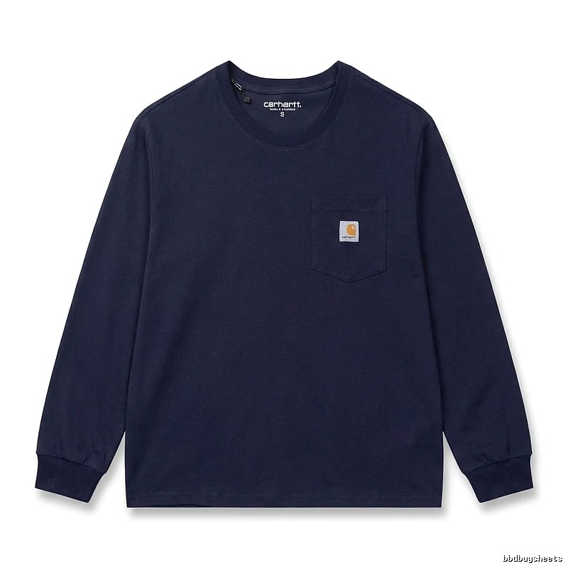 Carhartt basic simple navy long-sleeve