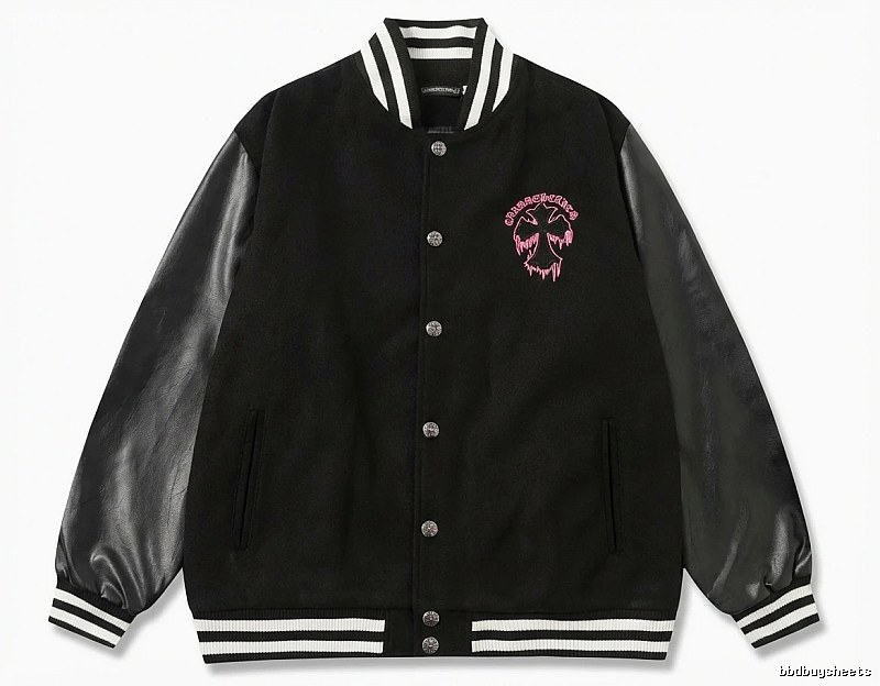 Chrome Hearts embroidered baseball jacket in black