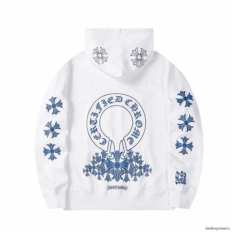 Chrome Hearts Sport Cross graphic hoodie Black Blue Cross for Collection Drops