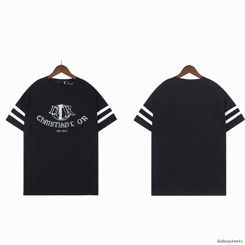 Dior Embroidered Vintage-style Black Short-sleeve T-shirt