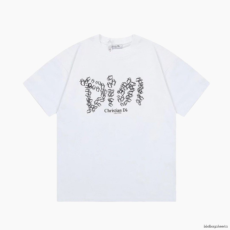 Dior Monogram Light Luxury Style White Short-sleeve T-Shirt