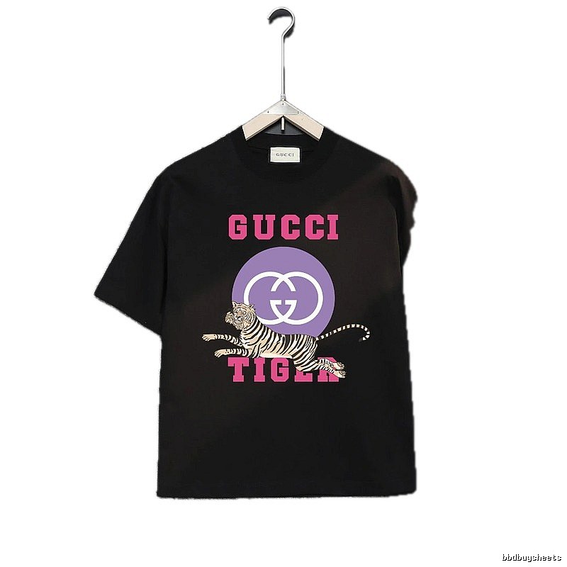 Gucci Tiger Print Trendy Black T-shirt