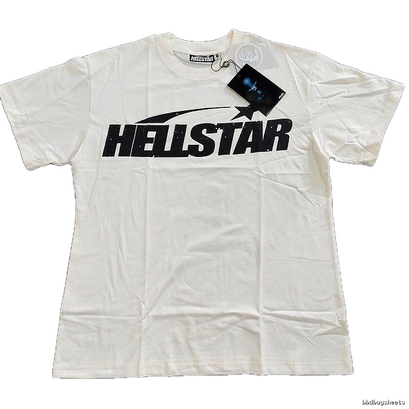 Hellstar Letter Print Street Style Off-white T-Shirt