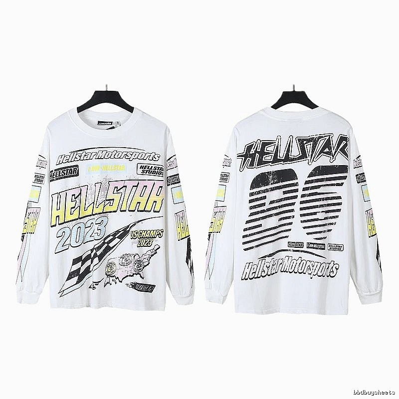 Hellstar Racing Style White Sweatshirt