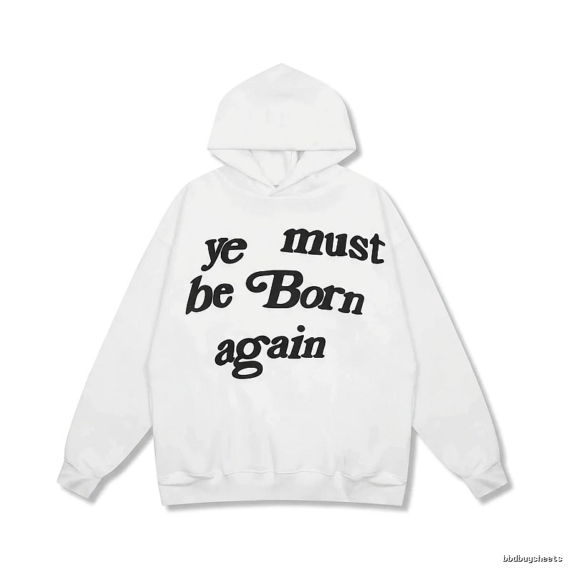 Kanye's religious-style white hoodie.