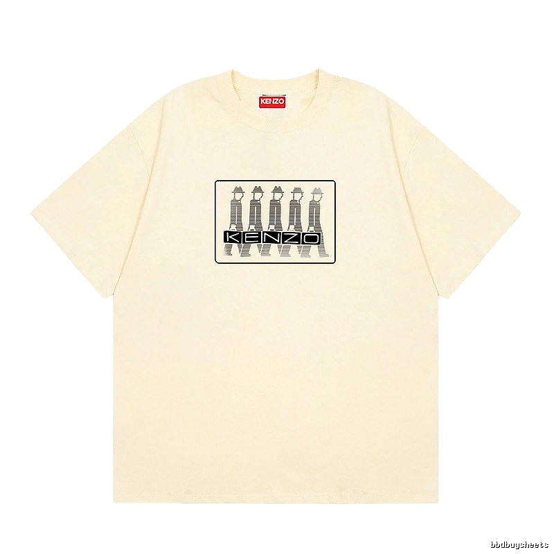KENZO Character Print Casual Style Beige T-shirt