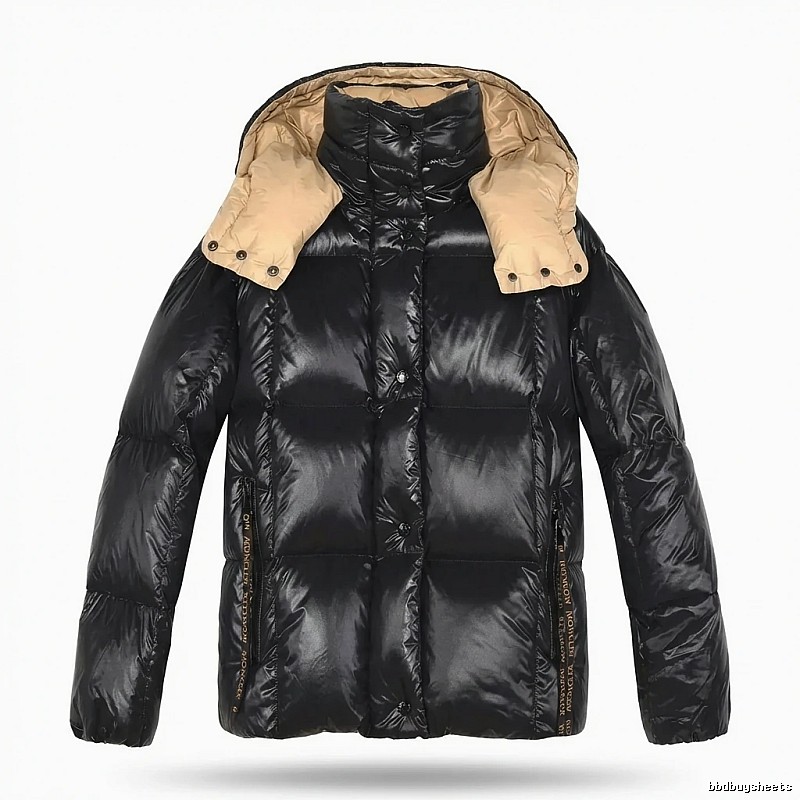 Moncler shiny and stylish black down jacket