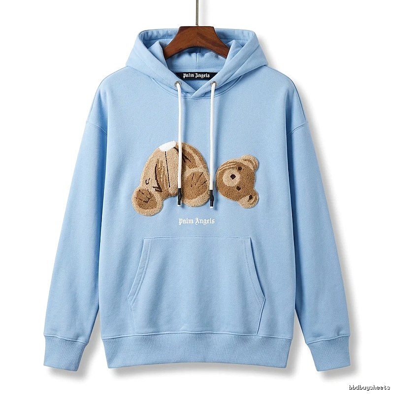 Palm Angels Bear Trendy Light Blue Sweatshirt