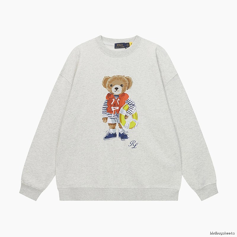 Ralph Lauren Bear Print Light Grey Sweatshirt