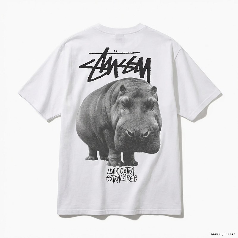 Stussy Hippo Trendy and Cool Style White T-shirt