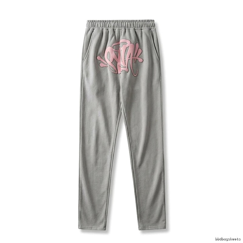 SynaWorld graffiti-style light gray sweatpants