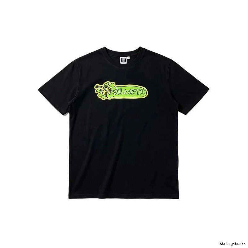 ADWYSD fluorescent printed short-sleeved black T-shirt
