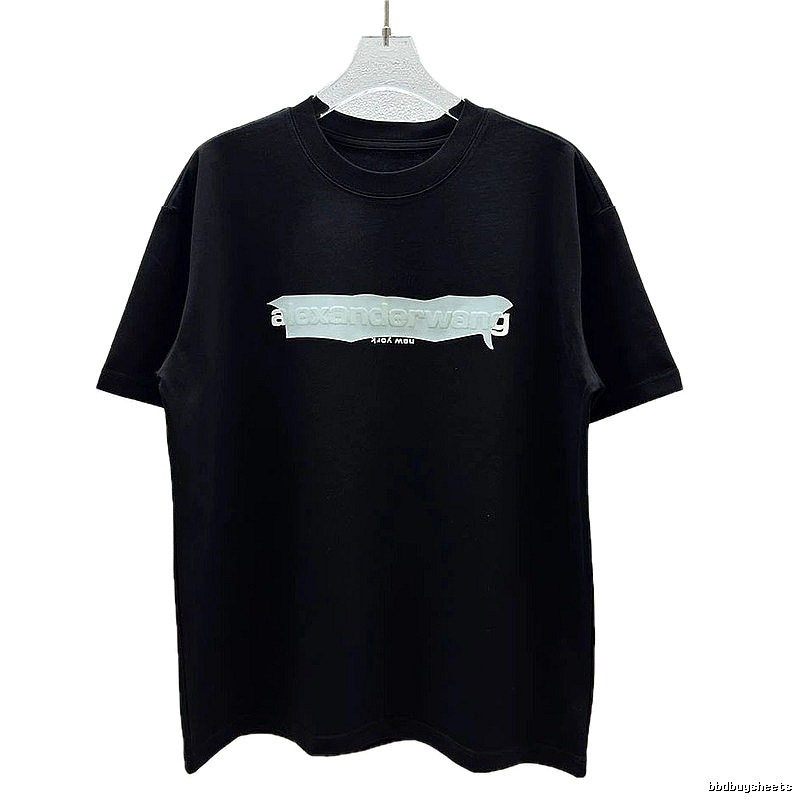 Alexander Wang Foam Logo Street Style Black T-Shirt