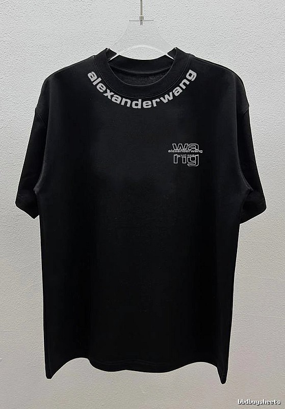 Alexander Wang Letter Print Street Style Black T-Shirt