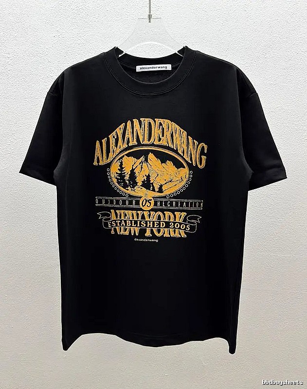 Alexander Wang Vintage-style Printed Black T-Shirt