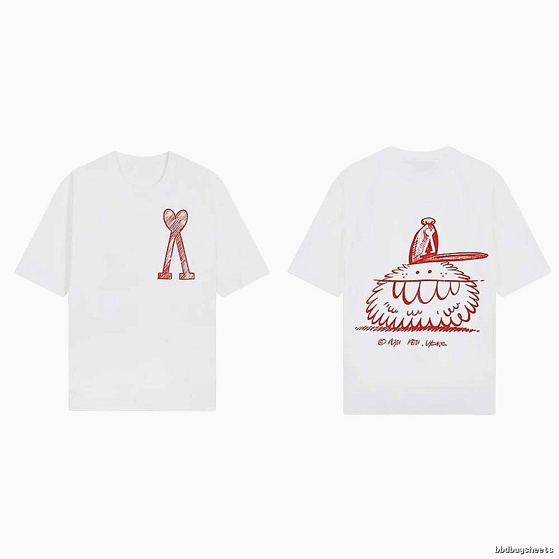 AMI cartoon printed white T-shirt