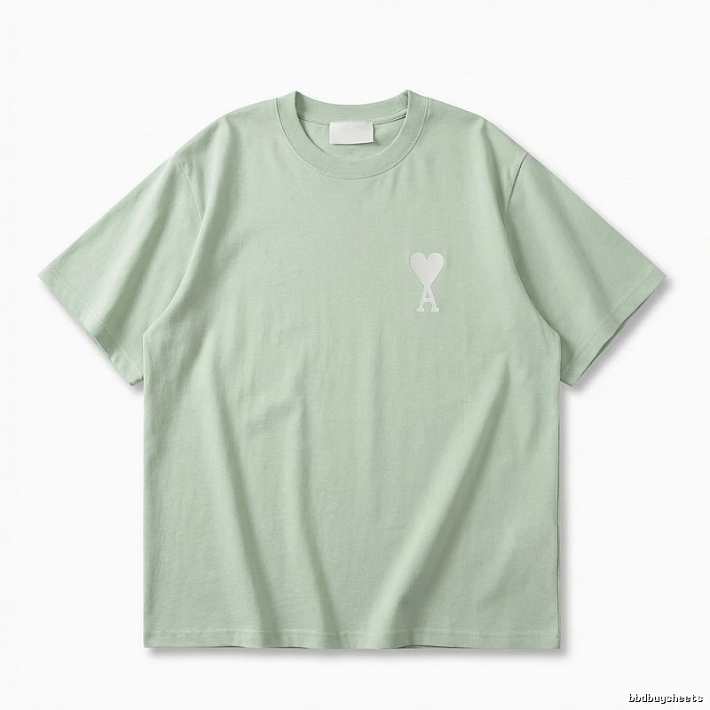 AMI Love Series Simple Style Light Green T-shirt