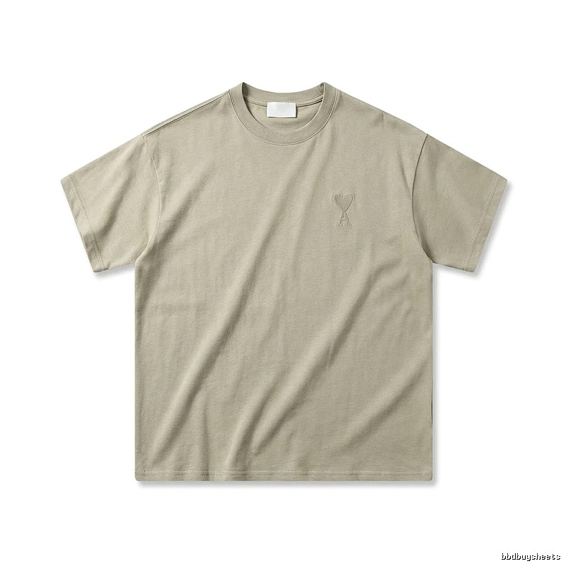AMI minimalist style khaki T-shirt