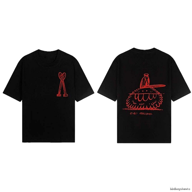 AMI red printed short-sleeve T-shirt