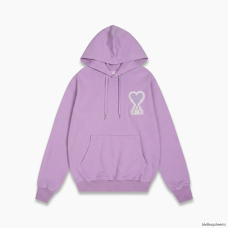 AMI series trendy brand light purple hoodie