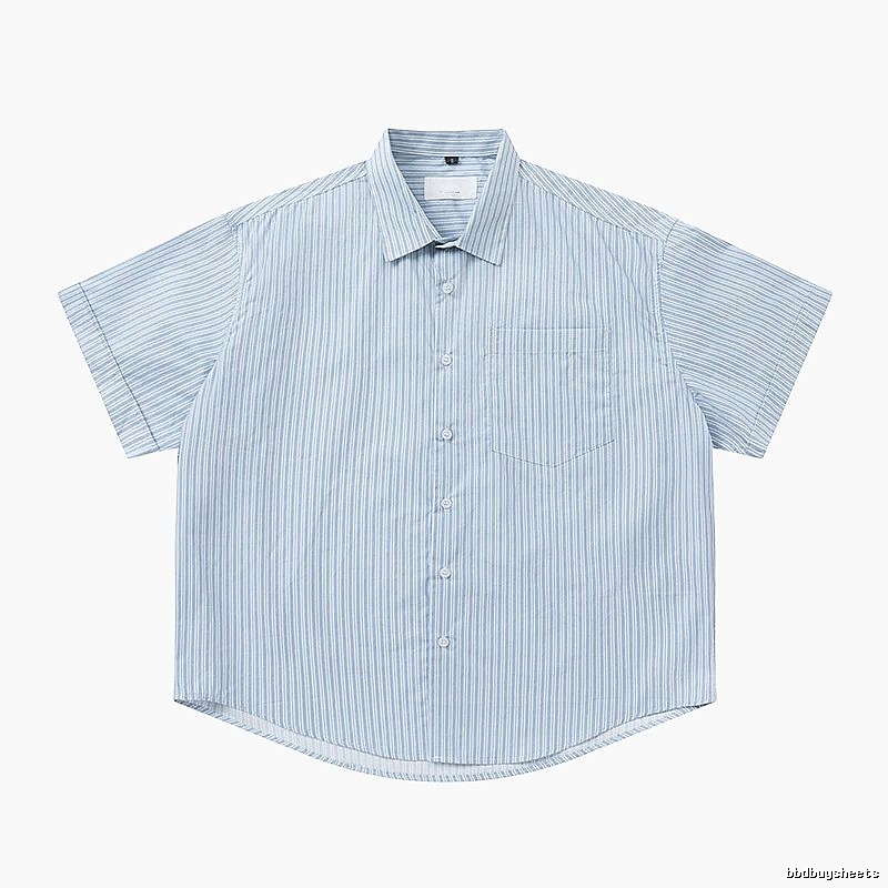 AMI striped minimalist style blue shirt