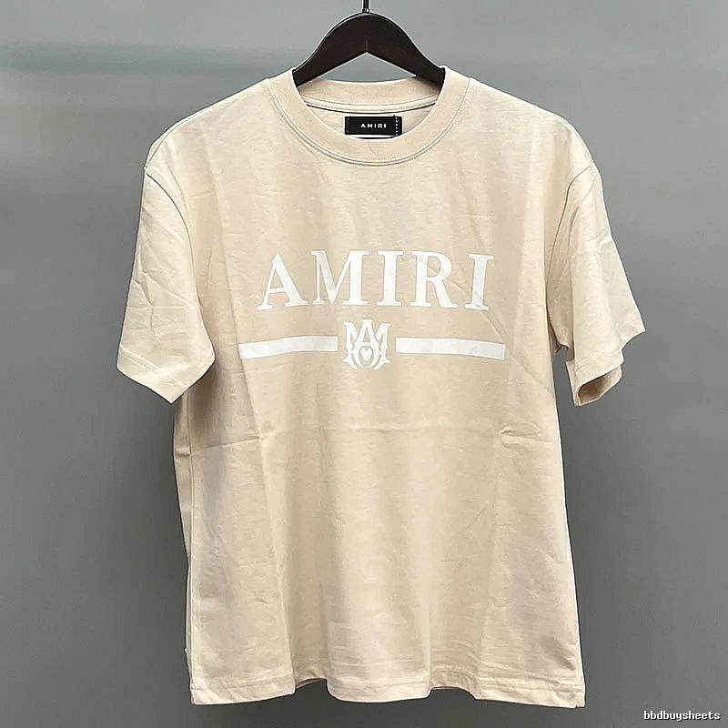 Amiri Beige White Records Graphic T-Shirt Relaxed Styling