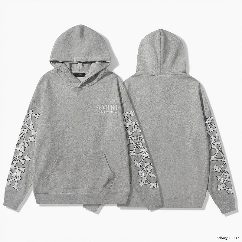 AMIRI gray hoodie with bone print