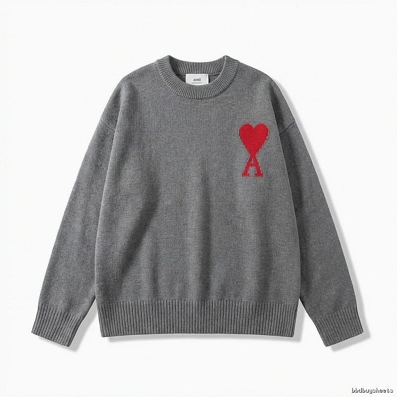 AMIRI Gray Knitwear with Love Heart