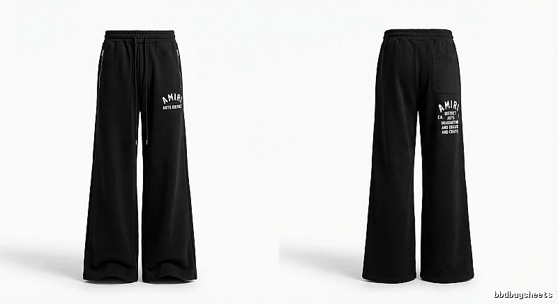 AMIRI Letter Print Casual Black Pants