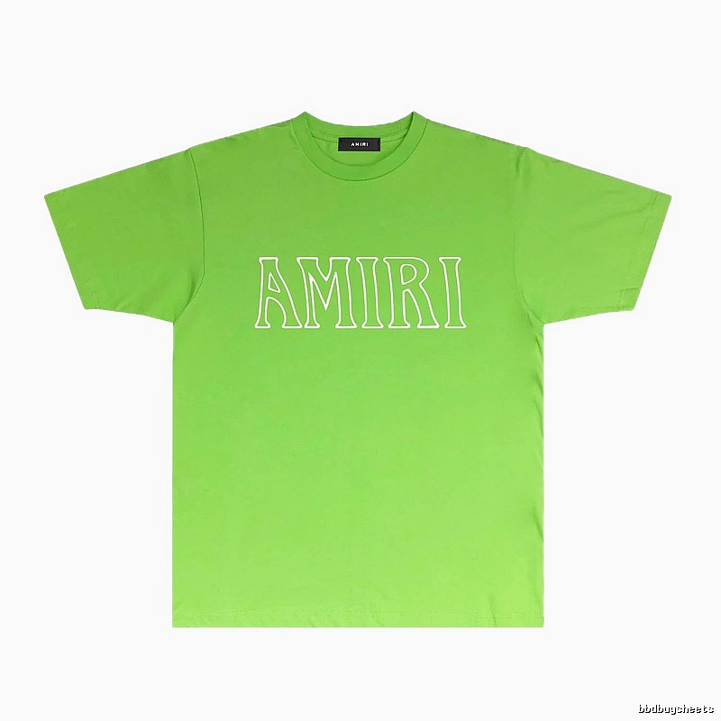 AMIRI Letter Style Fluorescent Green T-Shirt