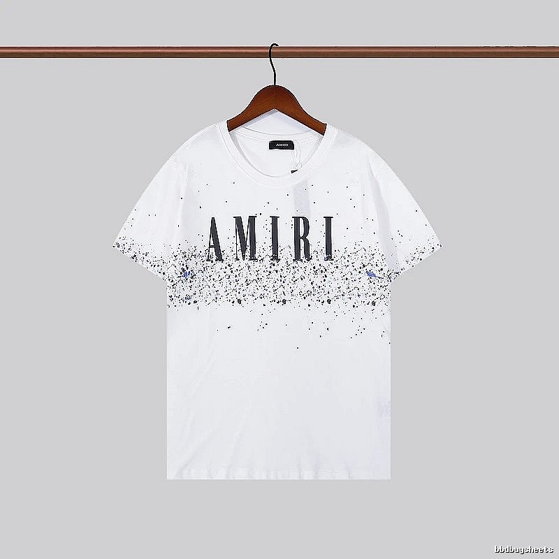 Amiri Logo Detail Graphic T-shirt White Blue Amiri with Relaxed Feel