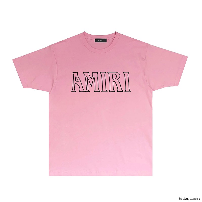 AMIRI minimalist style pink T-shirt
