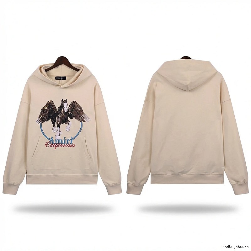 AMIRI Pegasus Series Casual Style Off-White Sweatshirt