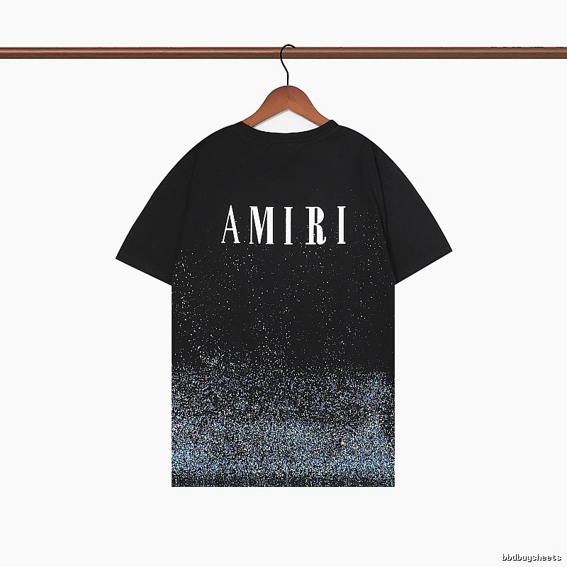 Amiri Premium Style Graphic T-shirt White Blue Amiri for Resort Outfits
