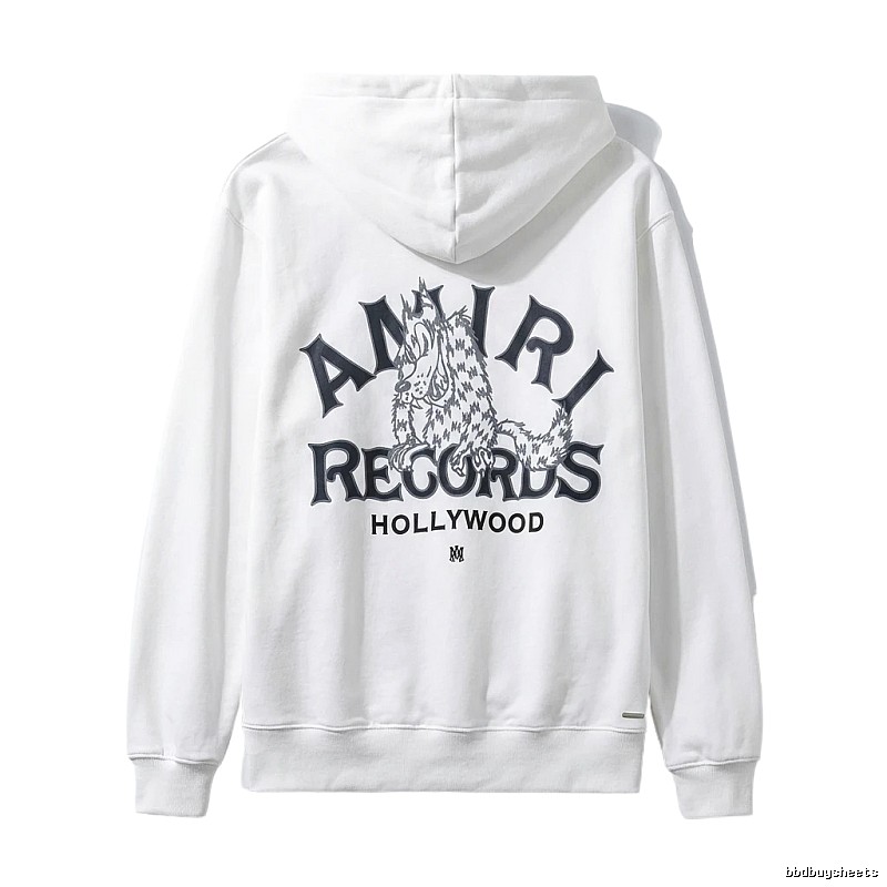 AMIRI RECORDS Series White Trendy and Cool Sweatshirt