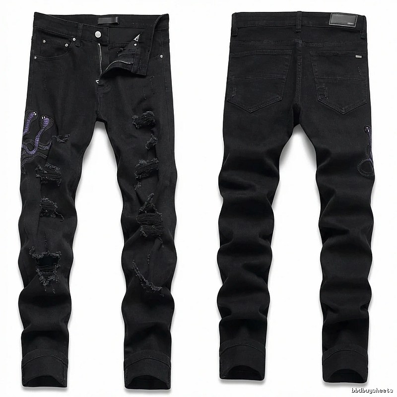 AMIRI Ripped Trendy Black Pants