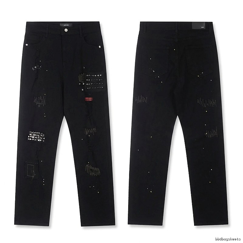 AMIRI Rivet Punk Style Black Pants