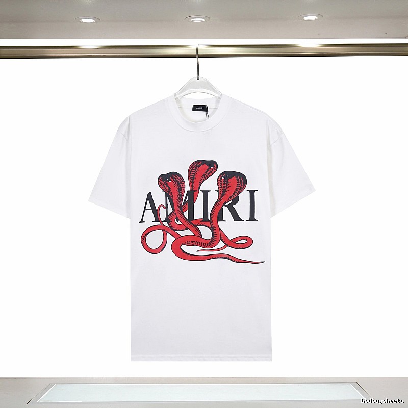 Amiri Travel Graphic T-shirt White Blue Amiri with Modern Look