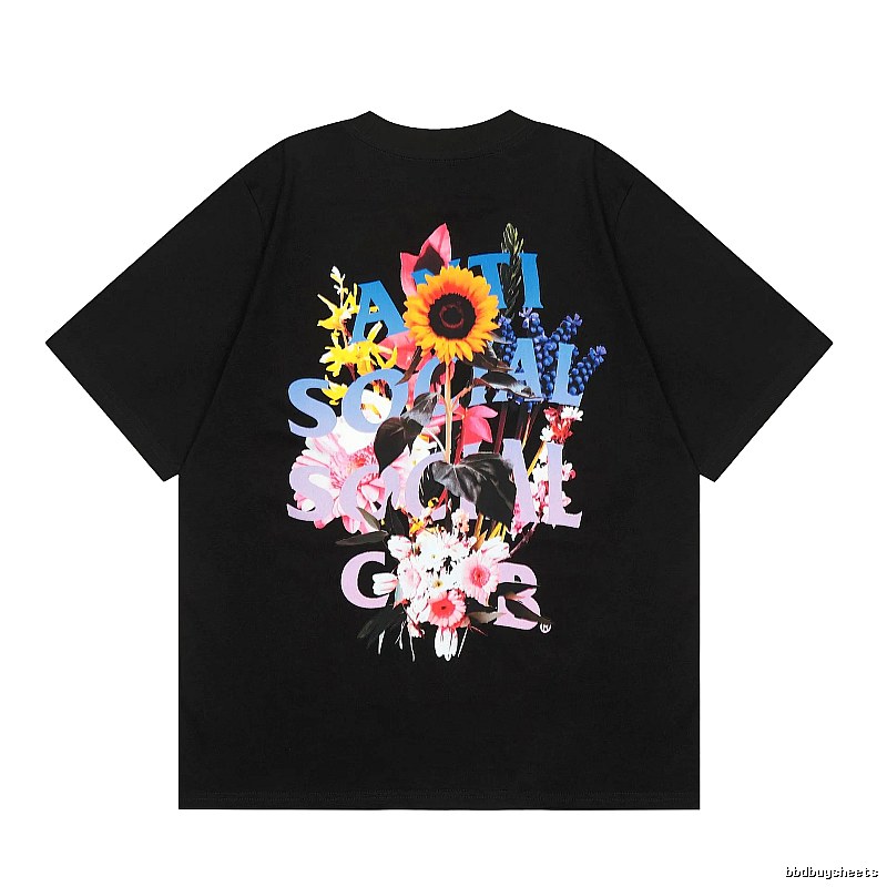 Anti Social Social Club Premium Style Logo T-shirt Black Orange Anti for Resort Outfits