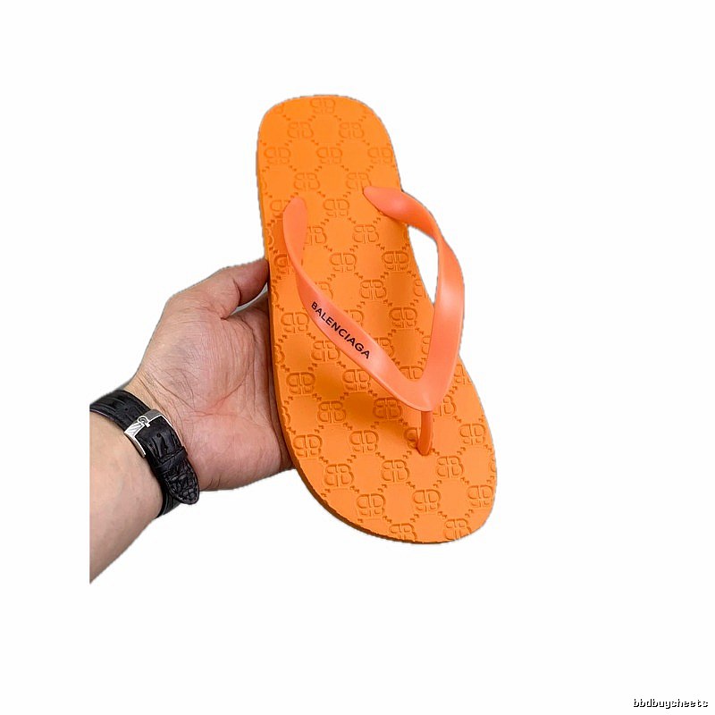 Balenciaga All-over Print Casual Style Orange Flip-Flops