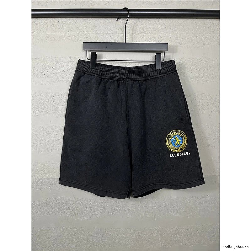 Balenciaga badge-style black shorts