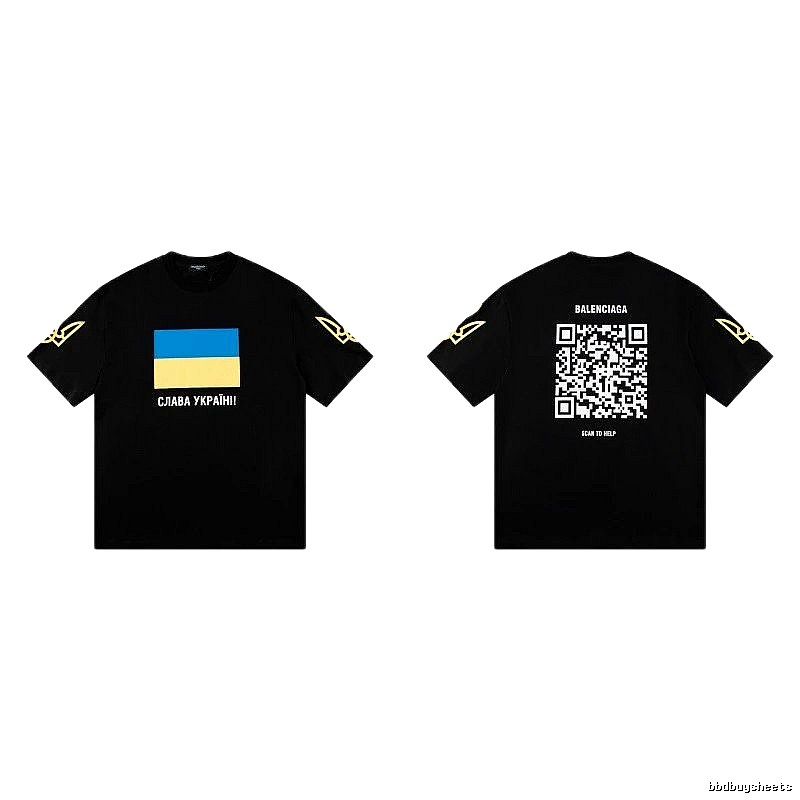 Balenciaga Charity Print Trendy Style Black Short-sleeve T-Shirt