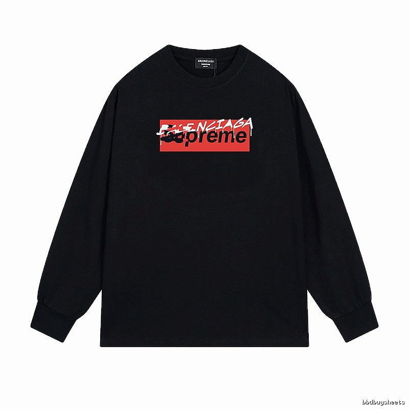 Balenciaga Co-branded Trendy Cool Black Sweatshirt