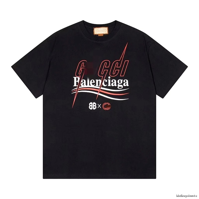 Balenciaga Co-branded Trendy Style Black Short-sleeve T-shirt